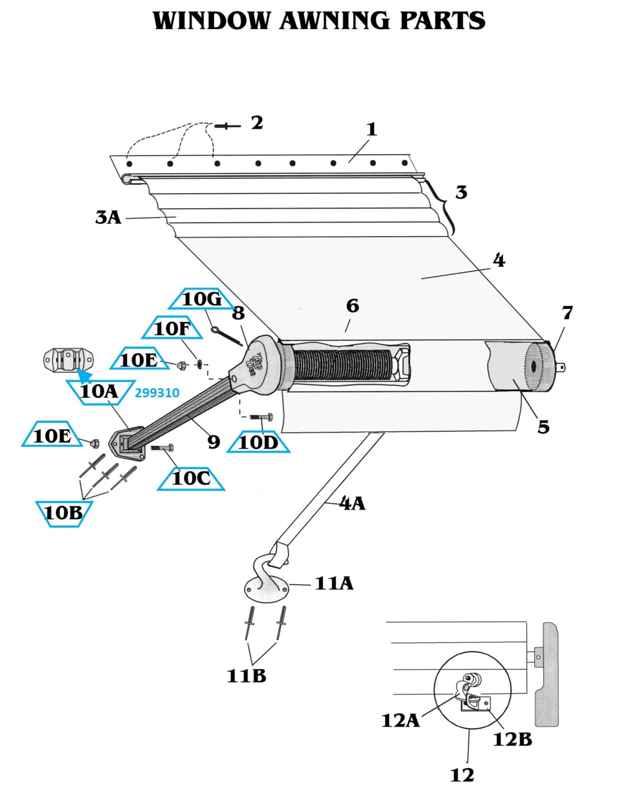 Zip Dee Mounting Kit for 47" Window Awning - 299310