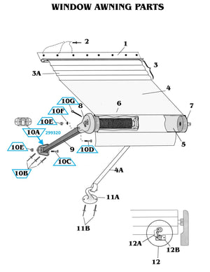 Zip Dee Mounting Kit for Standard Window Awning - 299320