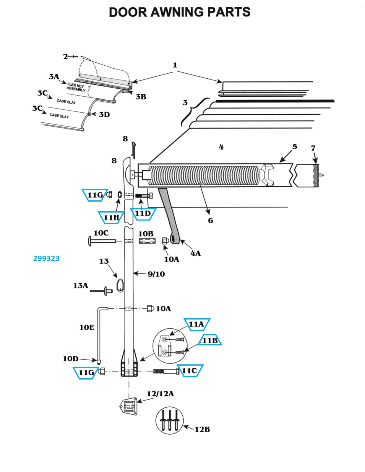 Zip Dee Door Awning Mounting Hardware Kit for Door Awning - 299323