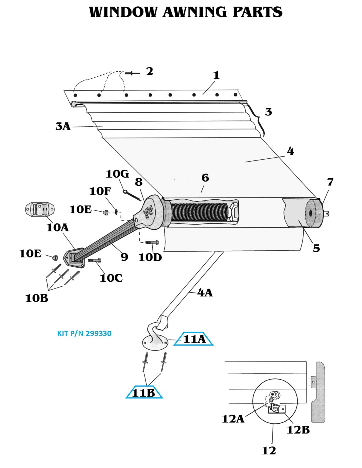 Zip Dee Awning Pull Strap Hold Down Hook Kit with Rivets - 299330