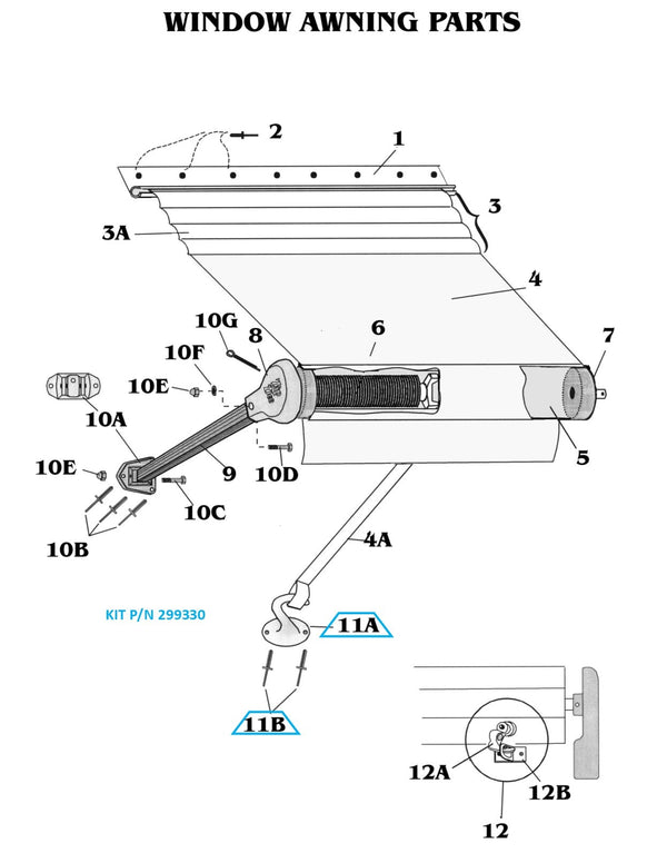 Zip Dee Awning Pull Strap Hold Down Hook Kit with Rivets - 299330