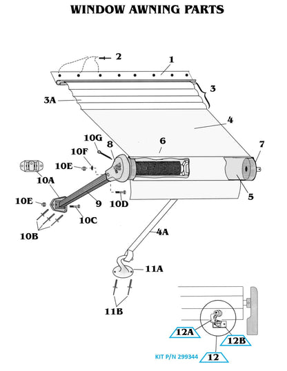 Zip Dee Window Awning Travel Latch Kit - 299344