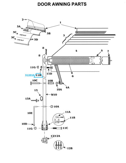 Zip Dee 1/4" Lockwasher for Contour, Universal, NX or Door Awning Hardware - 312010