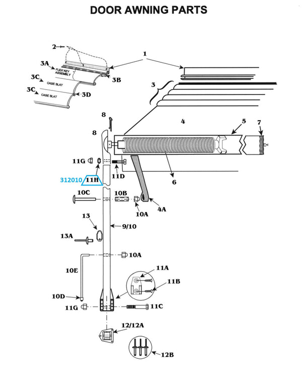 Zip Dee 1/4" Lockwasher for Contour, Universal, NX or Door Awning Hardware - 312010