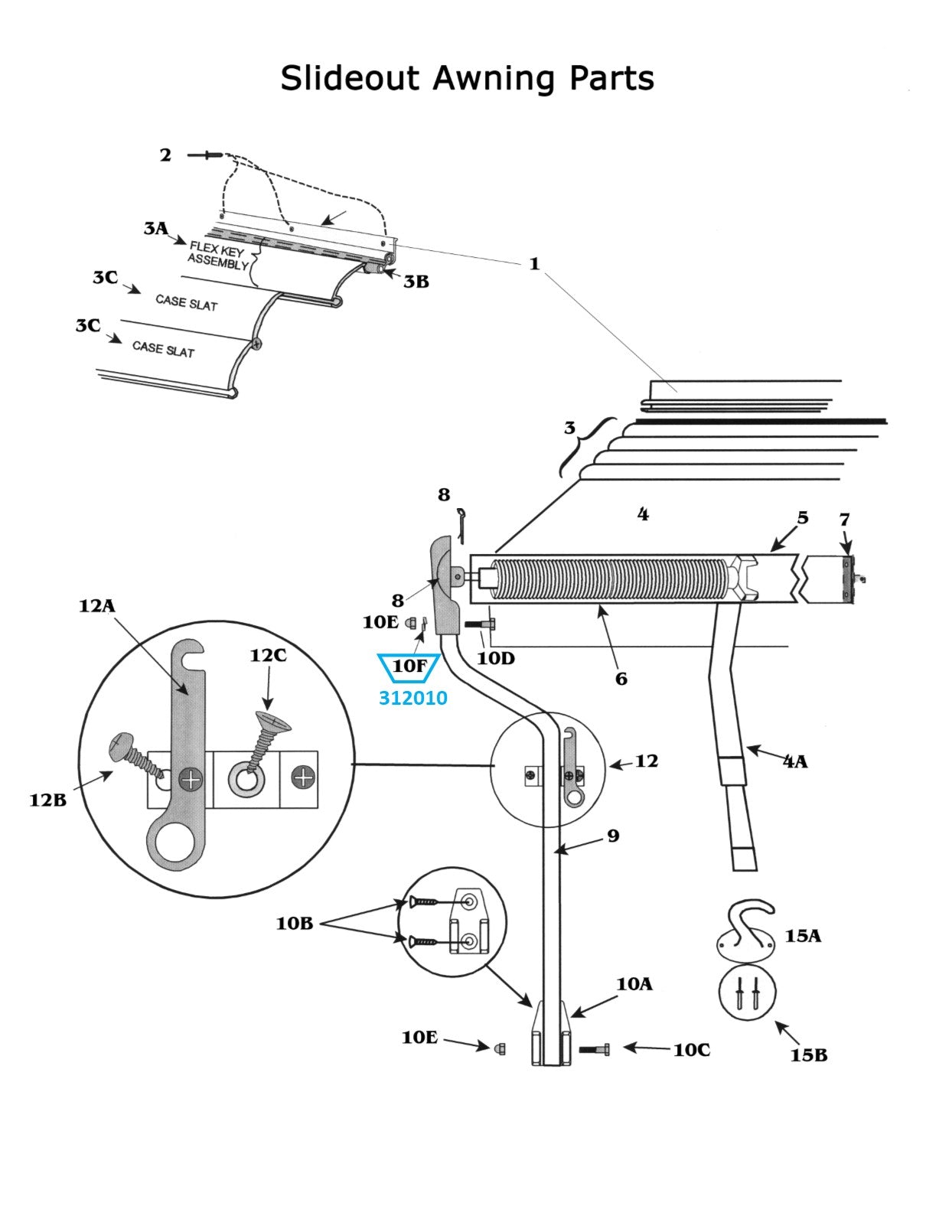 Zip Dee 1/4" Lockwasher for Contour, Universal, NX, Slideout or Door Awning Hardware - 312010