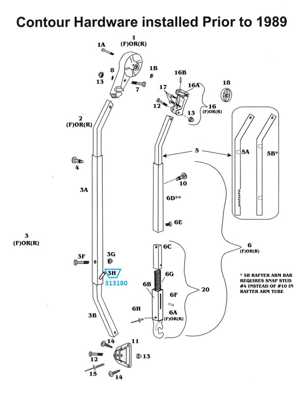 Zip Dee Claw Pin for Bright '88 Front/Rear Main Arm Tube Assembly - 313180