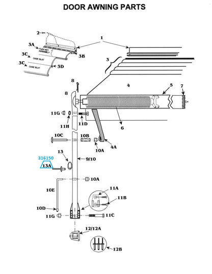 Zip Dee 5/32 Blind Rivet for Aluminum Awning Rail - 316150