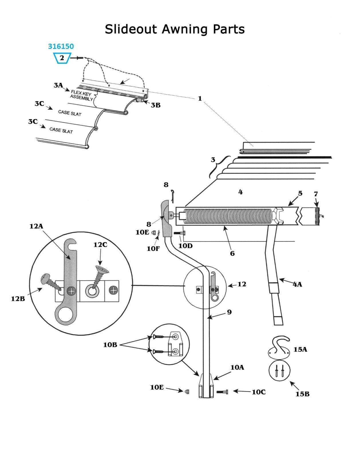 Zip Dee 5/32 Blind Rivet for Aluminum Awning Rail - 316150