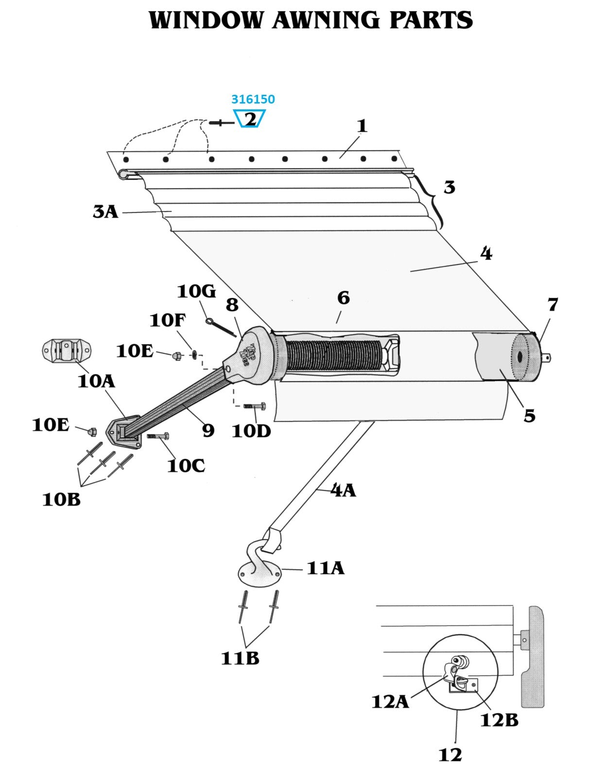 Zip Dee 5/32 Blind Rivet for Aluminum Awning Rail - 316150