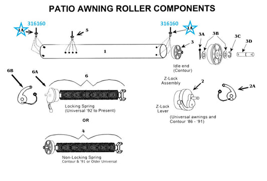 Zip Dee Rivet 5/32 x 6/16 Blind for Zip Dee Awning Tube Roller - 316160