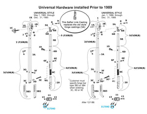 Zip Dee 1/4 x 2" Stainless Steel Screw for Rectangular Base Hinge, Floor Mount - 317040