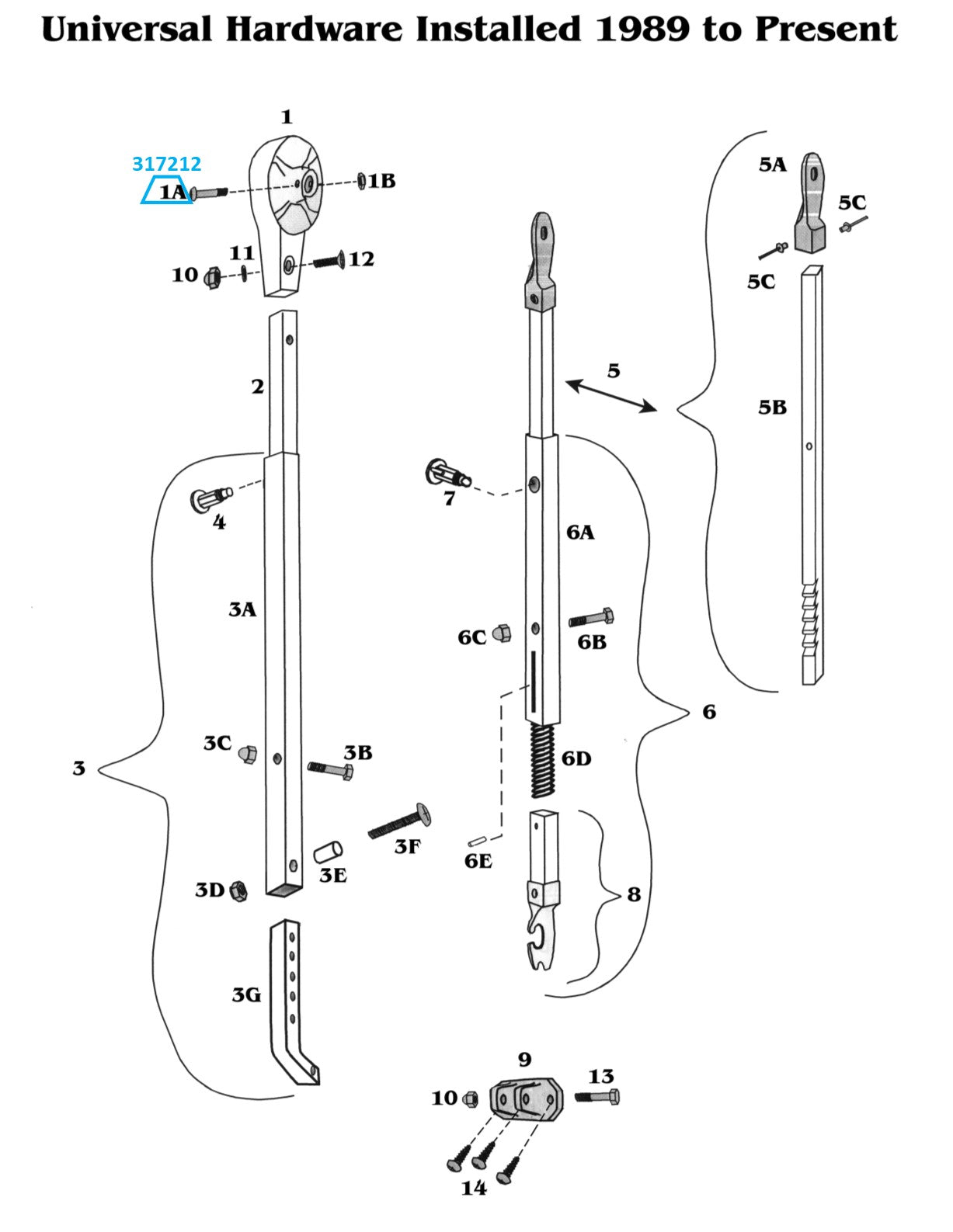 Zip Dee Bolt for Contour and Universal Head Casting - 317212