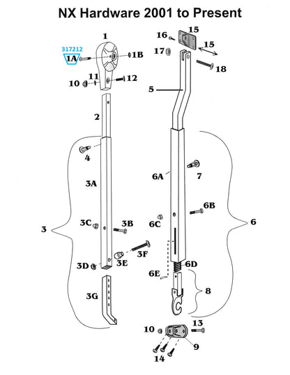 Zip Dee Bolt for Contour and Universal Head Casting - 317212