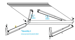 Zip Dee Universal Joint Stainless Steel with Solid ID for Relax 12V Electric Contour Awning - 318041