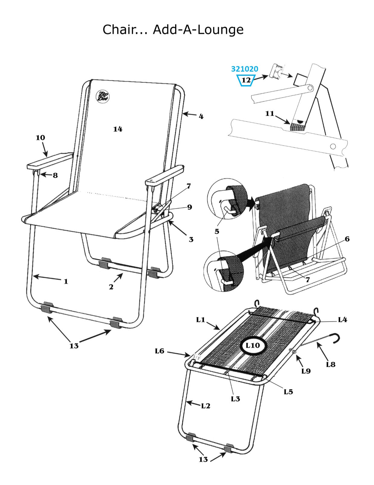 Zip Dee Chair Nylon Flat Top Plug for Standard or Wide Chair - 321020