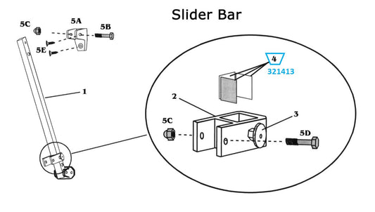 Zip Dee UHMW Tape for Slide Bar Assembly, Per Inch - 321413