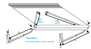 Zip Dee 1-3/8 Dia x 3/4 UHMW Rafter Collar for Relax 12V Electric Contour Awning - 321604