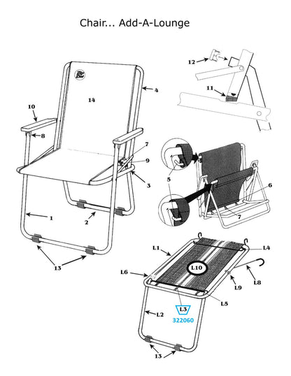 Zip Dee Chair Spring for Standard or Wide Chair or Add-A-Lounge - 322060