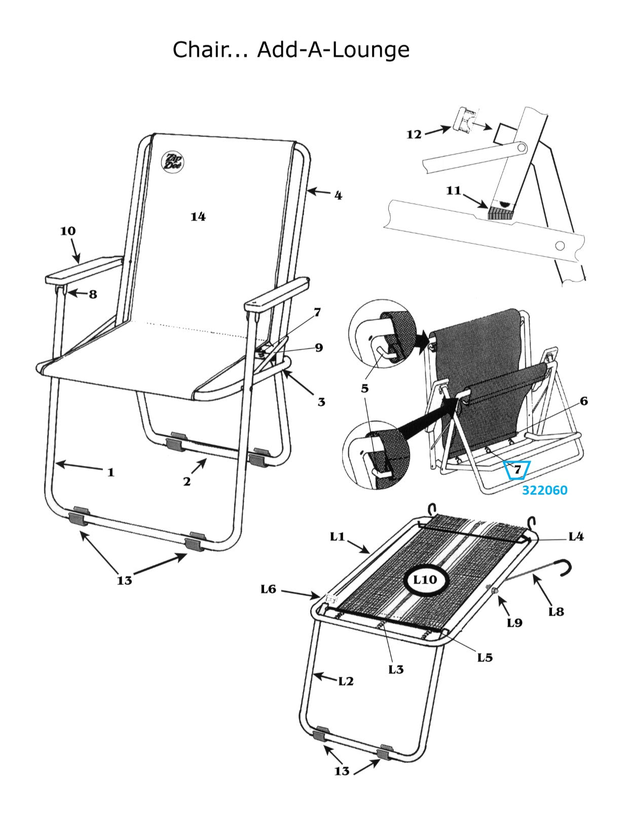 Zip Dee Chair Spring for Standard or Wide Chair - 322060