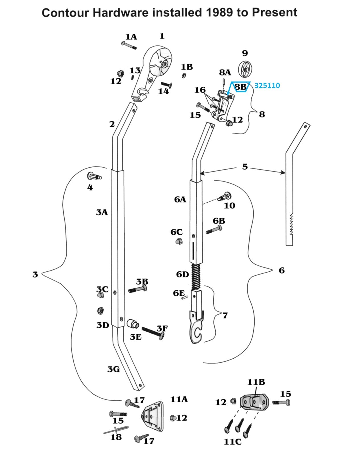 Zip Dee Awning Bracket Threaded Stud - 325110