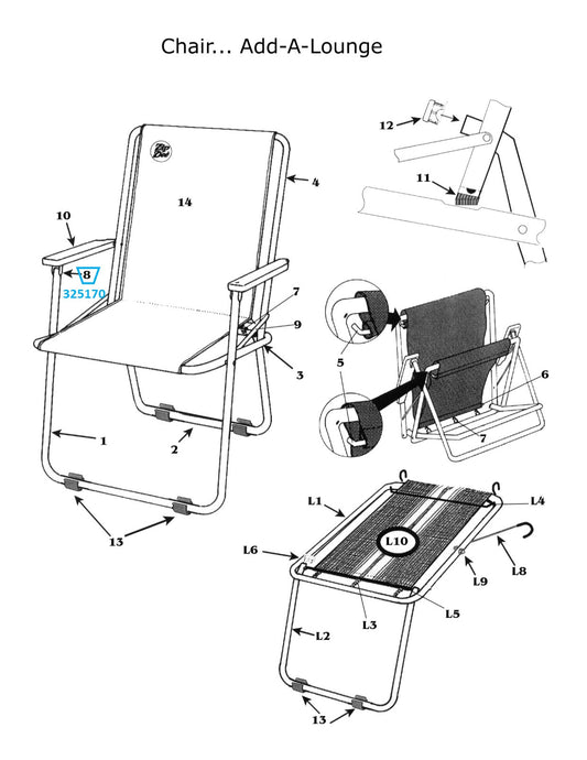 Zip Dee Chair Arm Bracket for Standard or Wide Chair - 325170