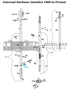 Zip Dee 1/4" x 2/3" Aluminum Spacer for Universal Hardware - 325214