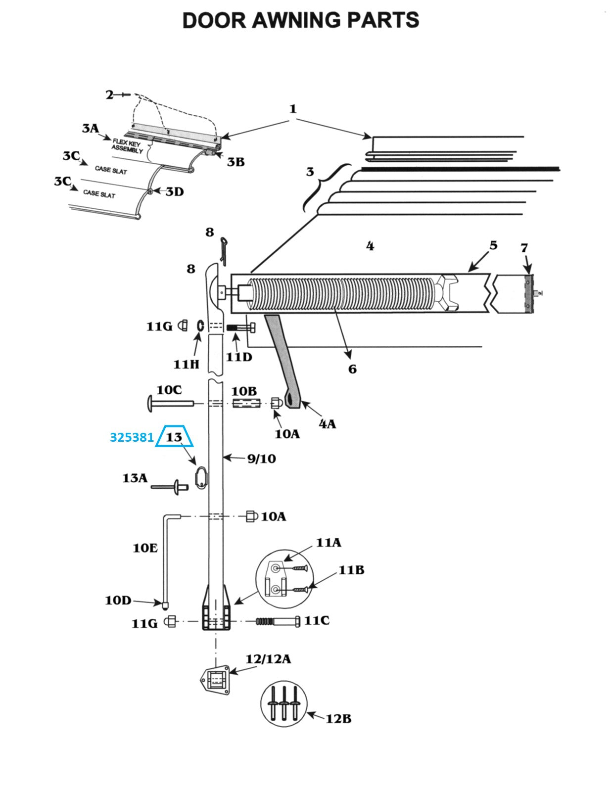 Zip Dee Socket for Door Awning - 325381