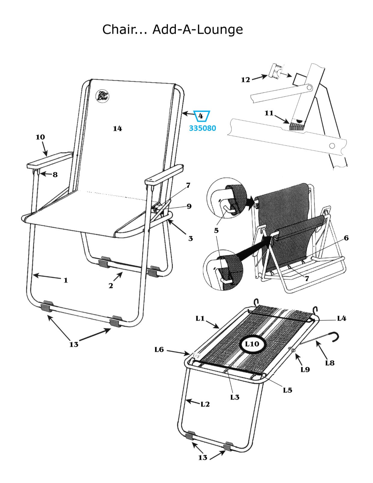 Zip Dee Chair Back Rest Ring, Standard - 335080