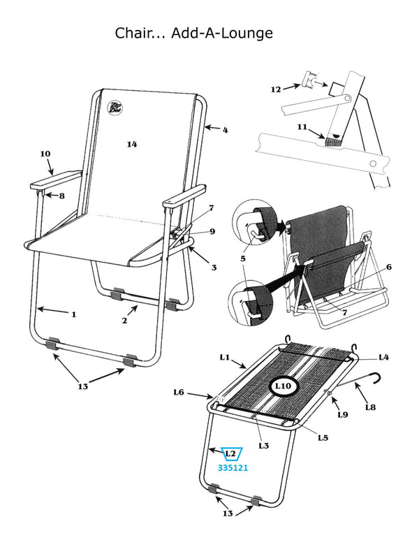 Zip Dee Lounge for Standard Size Add-A-Lounge - 335121