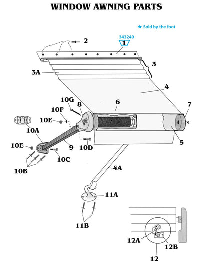 Zip Dee Aluminum Awning Rail, By The Foot - 343240