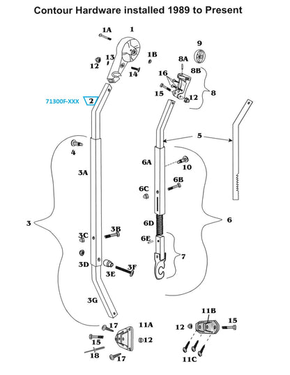 Zip Dee Aluminum Rear Main Arm Bar - 71300R-XXX