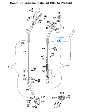 Zip Dee Satin Rafter Arm Bar for Airstream Awning - 714100-XXX