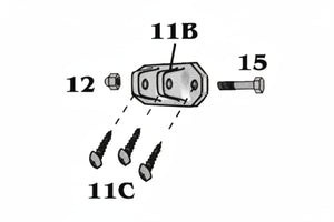 Zip Dee Contour Hardware Awning Main Arm Bar Rectangle Mounting Kit