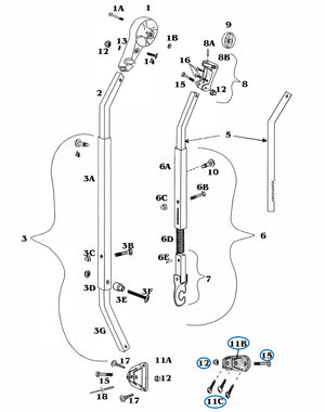Zip Dee Contour Hardware Awning Main Arm Bar Rectangle Mounting Kit