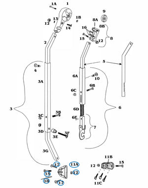 Zip Dee Contour Hardware Awning Main Arm Bar Triangle Mounting Kit