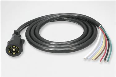Bargman 7-Way Molded Trailer End Connector Kit with 8-Feet Cable