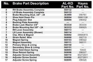 AL-KO 2 x 12 Brake Lever Arm, Lefthand or Righthand