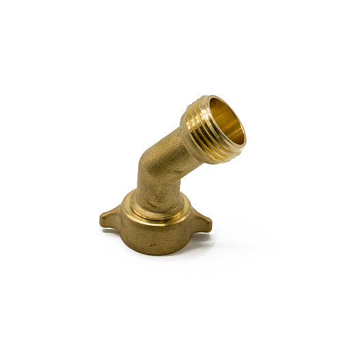 Camco 45 Degree Hose Elbow- Eliminates Stress and Strain On RV Water Intake Hose Fittings, Solid Brass (22605)