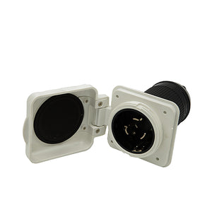 Furrion F52INS-PS White 50A 125/250V LED Square Inlet
