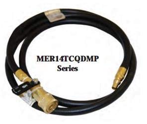 Marshall Excelsior MER14TCQDMP-72P Quick Disconnect LP Hose x 1/4" Male with Cap Package-72