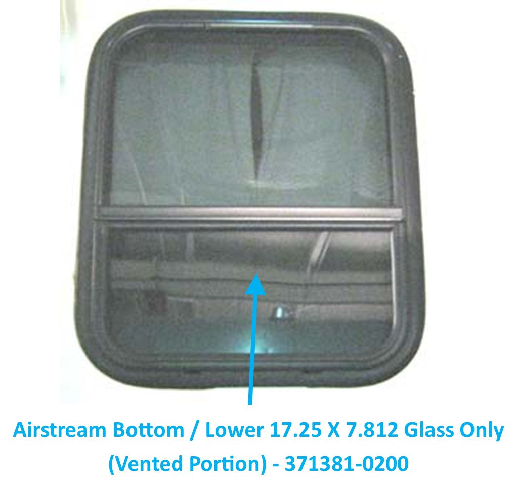 Airstream Bottom / Lower 17.25 X 7.812 Glass Only (Vented Portion) - 371381-0200