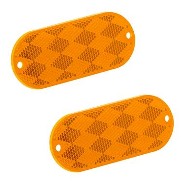 Bargman 74-78-020 Reflector (Class A Oblong Amber with Mounting Holes and Adhesive Back - 2 Pack)