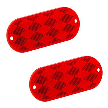 Bargman 74-78-010 Reflector (Class A Oblong Red with Mounting Holes and Adhesive Back - 2 Pack) 