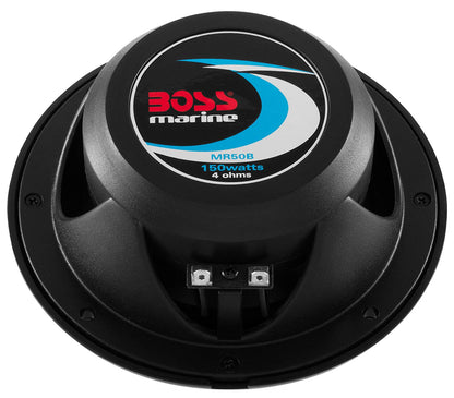 BOSS Audio Systems MR50B 150 Watt Per Pair, 5.25 Inch, Full Range, 2 Way Weatherproof Marine Speakers Sold in Pairs