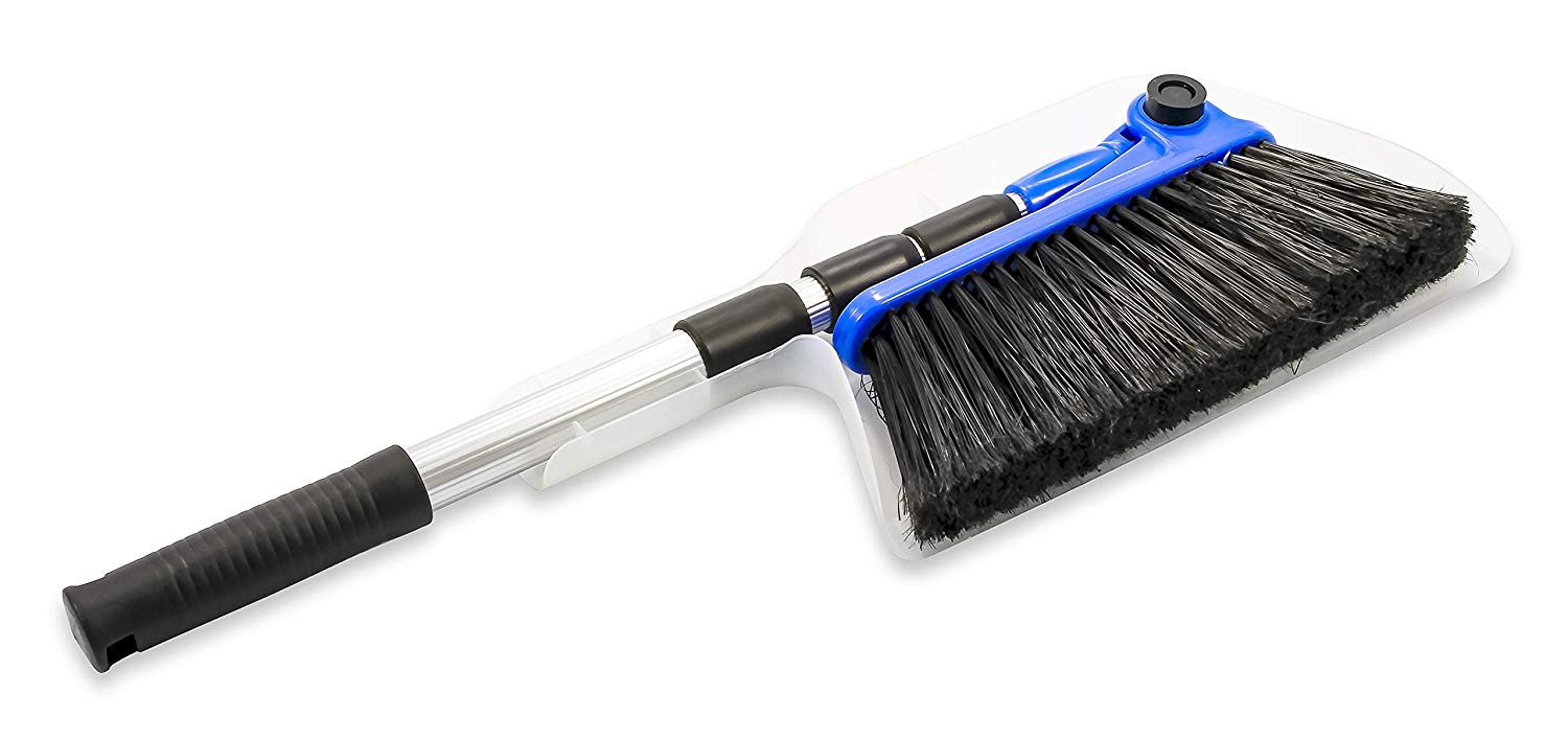   Roll over image to zoom in Camco Adjustable Broom and Dustpan, Gets In Small Spaces and Corners, Telescoping Broom Handle Adjusts From 24 Inches to 52 Inches, Ideal for RV, Marine, And Home Use (43623) 
