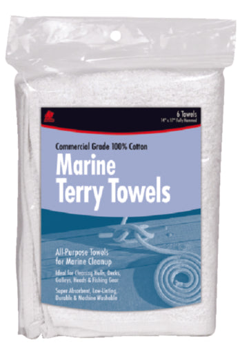  Buffalo 60244 Terry Towel Rags 14" x 17"  Bag of 6