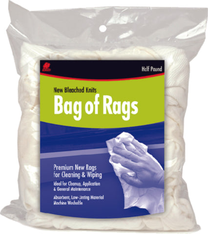 Buffalo Rags 60205 New Bleached White Knit Wipers - Half Pound