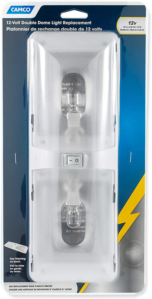 Camco 41320 12V Double Dome Light, Incandescant