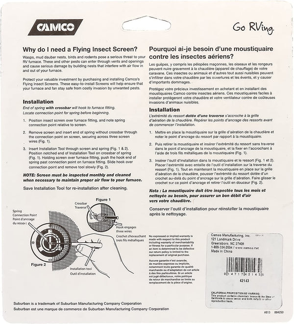 Camco 42143 Flying Insect Screen for Suburban DD Series Furnaces