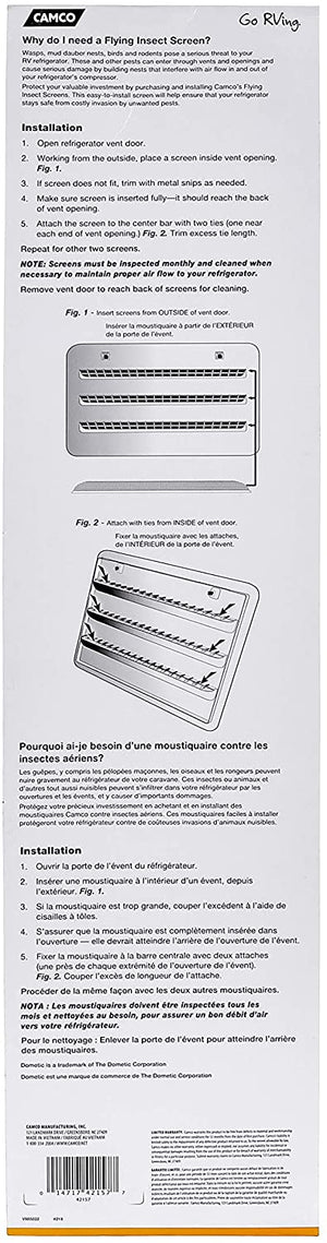 Camco 42157 Insect Screen for Dometic/ Atwood Refrigerator Vent, Pack of 3